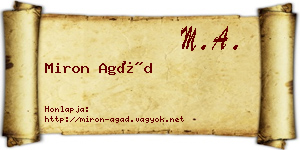Miron Agád névjegykártya